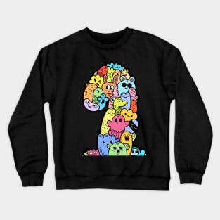 Number 1 one - Funny and Colorful Cute Monster Creatures Crewneck Sweatshirt